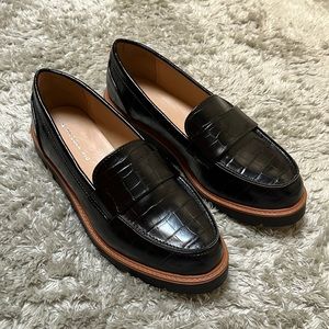 Piccola Piu Black Leather Loafers